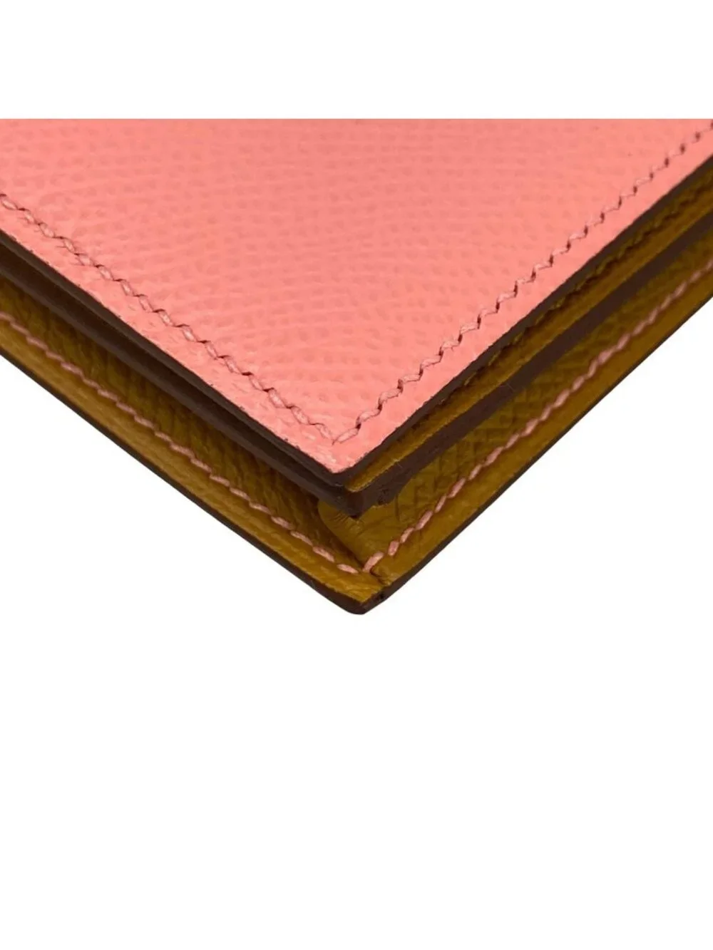 Hermes Wallet Bearn Souffle Verso Rose Confetti Sesame Silver